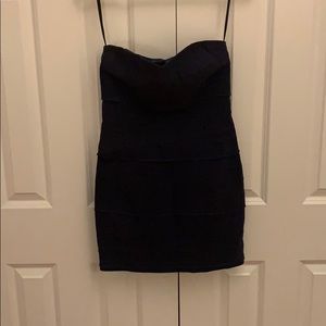 Navy Bandage Dress with Lace Details